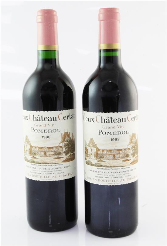 Two bottles of Vieux Chateau Certan 1998, Pomerol,